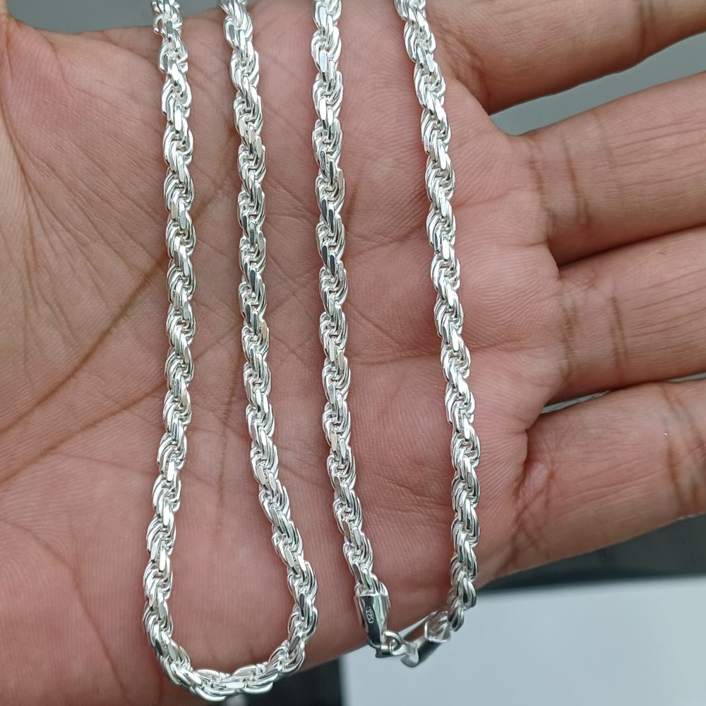 925 Sterling Silver Rope Style Chain